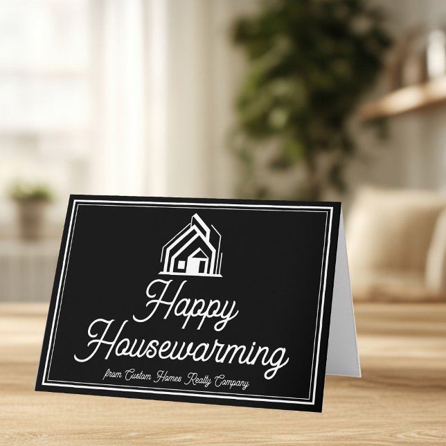 Chic Black Real Estate Company Custom Realtor Karte (Von Creator hochgeladen)