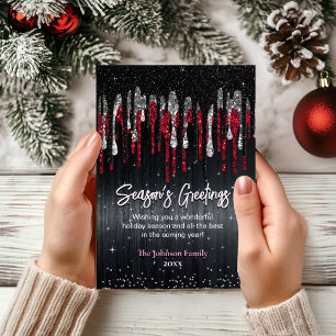 Chic Black Red Glitzer Tropfen Weihnachten Neues J