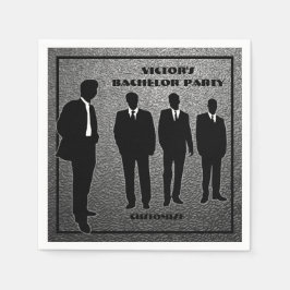 Chic Black & Silver Bachelor Party Serviette