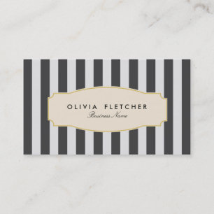 Chic Black Stripes Business Cards Visitenkarte