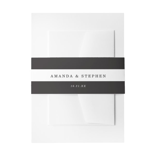 Chic Black Stripes Einladungsbanderole (Vorderseite Beispiel)