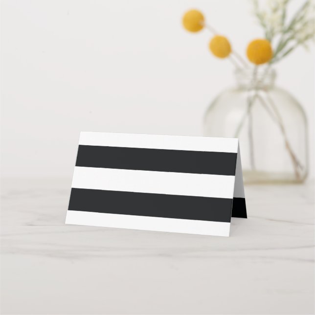 Chic Black Stripes Platzkarte (Vorderseite)