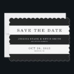 Chic Black Stripes Save the Date<br><div class="desc">Beautigend bedruckte Einladungen,  die auf Ihren speziellen Tag zugeschnitten werden können. Karo in den Origami Prints Store für Einladungen zu Proben,  RSVP-Karten,  Umschlag-Etiketten,  Tischnummern,  Einladungen und andere Produkte,  die zu diesem Design passen!</div>