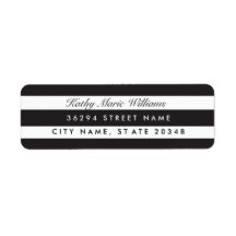 Chic Black Striping Address Labels