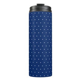 Chic Black Thermal Tumbler with White Dot Pattern Thermosbecher