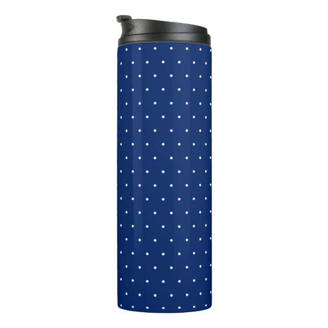 Chic Black Thermal Tumbler with White Dot Pattern Thermosbecher (Nach rechts gedreht)