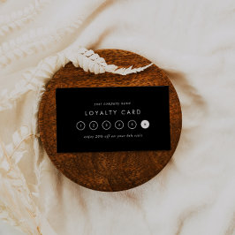 Chic Black Typografy Business Rewards 6 Punch Treuekarte