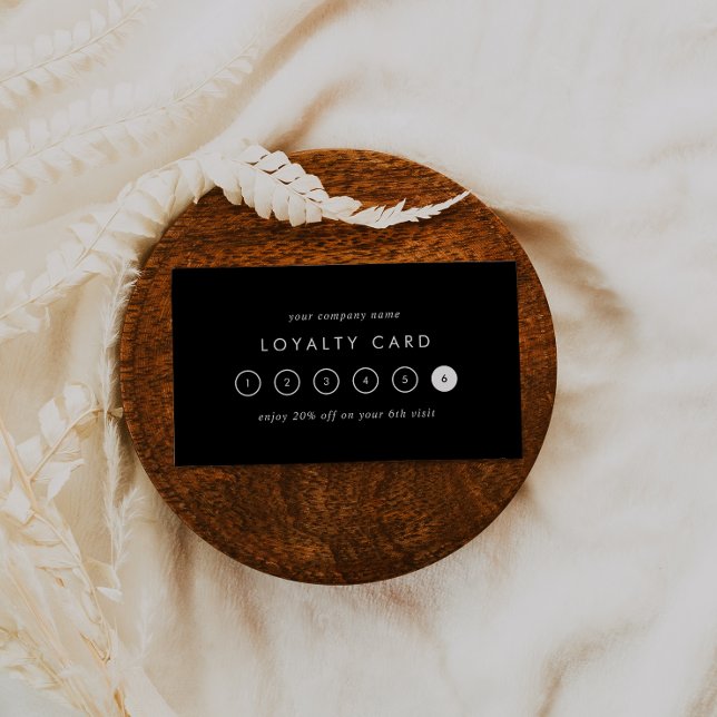 Chic Black Typografy Business Rewards 6 Punch Treuekarte (Von Creator hochgeladen)