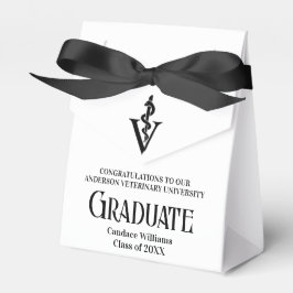 Chic Black Veterinary School Graduation Party Geschenkschachtel