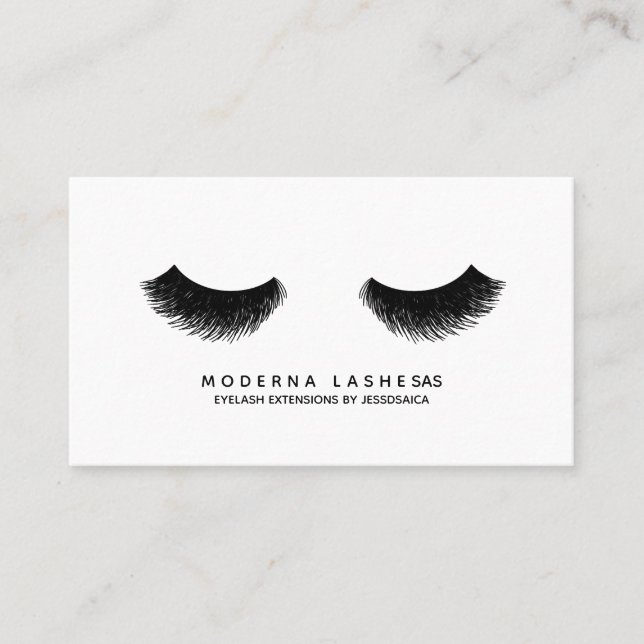 Chic Black Volume Eyelash Extension Business Card Visitenkarte (Vorderseite)