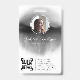 Chic Black Watercolor Abstraktes Script Foto Logo Ausweis