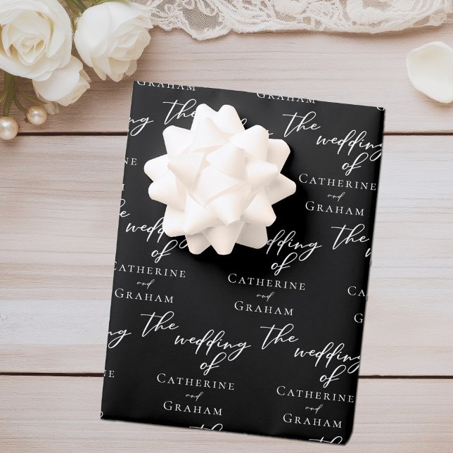 Chic Black Wedding Personalisiert Geschenkpapier Set (Von Creator hochgeladen)