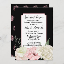 Chic Black Wedding Probe Dinner Einladung