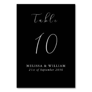 Chic Black Wedding Tischnummer
