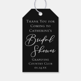 Chic Black White Bridal Shower Personalized Geschenkanhänger
