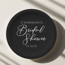 Chic Black White Bridal Shower Personalized