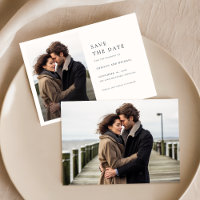 Chic Black & White Foto Wedding Save the Date