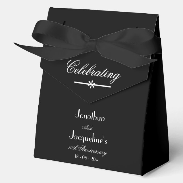 Chic Black & White Large Wedding Jubiläum Geschenkschachtel (Vorderseite)