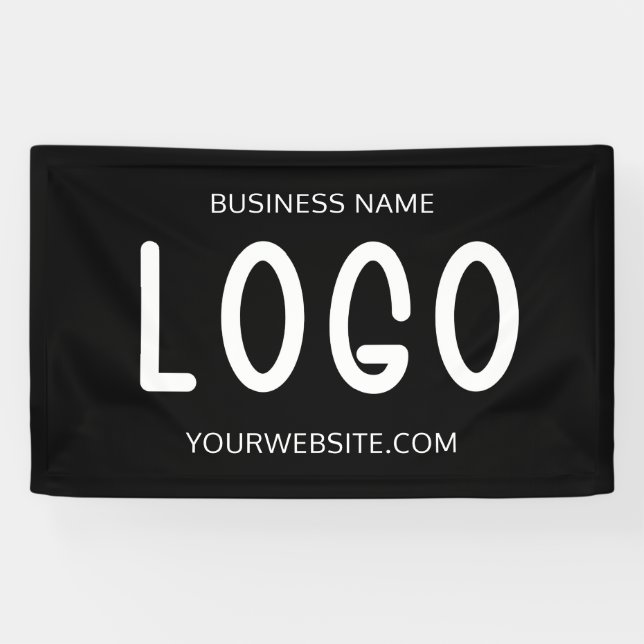Chic Black & White Modern Large Recangle Logo Banner (Horizontal)