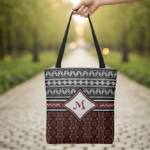 Chic Black, White & Red Abstrakt Tribal