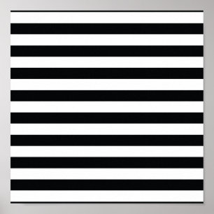 Chic Black & White Stripes Poster