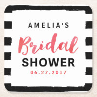 Chic Black & White Stripes Rotes Brautparty