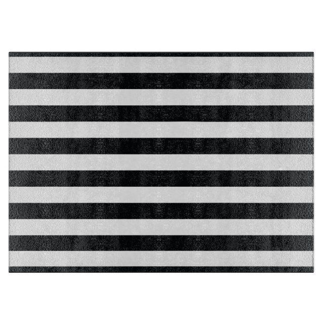 Chic Black & White Stripes Schneidebrett (Vorderseite)