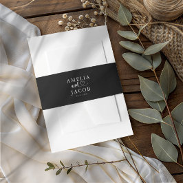 Chic Black & White Typography Weddingg Einladungsbanderole