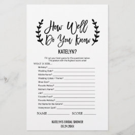 Chic Black wie gut kennen Sie das Bride-Spiel Flyer