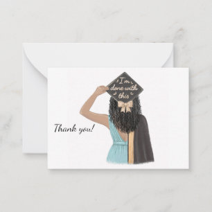 Chic Black Woman Uni-Abschluss Cards Mitteilungskarte