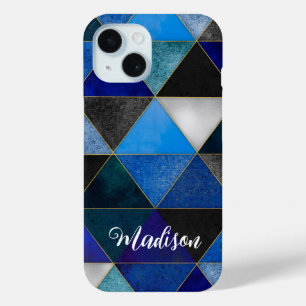 Chic blau türkis grau geometrisch Case-Mate iPhone hülle