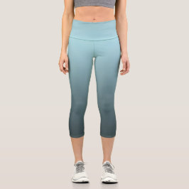 Chic Blau und schwarz Shade Ombre Soft Gradient Capri Leggings