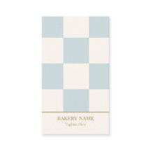 Chic Blauer Karo-Bäckerei-QR-Code Vertikal