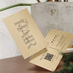 Chic Blonde-Tone-Haarstylist-Scheren QR-Code Visitenkarte