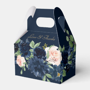 Chic Blooms Dunkelromantisches Navy Blau und Blu Geschenkschachtel