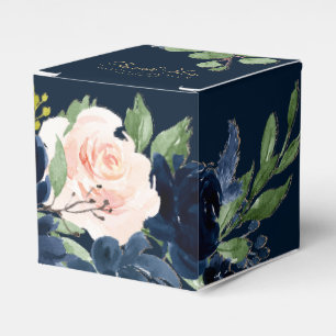 Chic Blooms Dunkelromantisches Navy Blau und Blu Geschenkschachtel