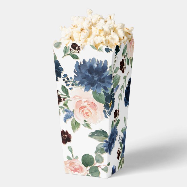 Chic Blooms | Navy Blue and Blush Pink Muster Geschenkschachtel (Geplatzt)