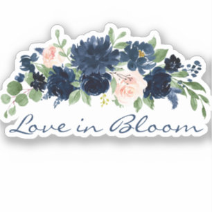 Chic Blooms   Romantische Navy Blush Liebe in Bloo Aufkleber