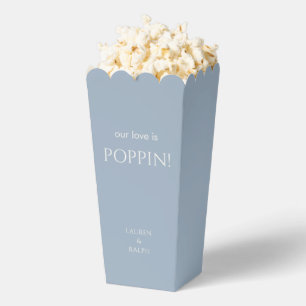 Chic Blue and White Couple Monogram Popcorn Geschenkschachtel