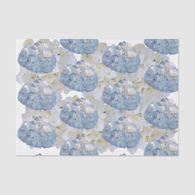 Chic Blue and White Hydrangea Tissue Paper Seidenpapier (Vorderseite)