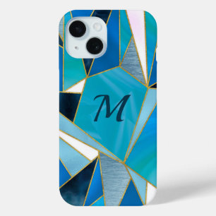 Chic Blue Aqua aquamarine abstrakte geometrische Case-Mate iPhone Hülle