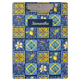 Chic Blue aquamarin sizilianische Zitrusfrüchte Mi Klemmbrett