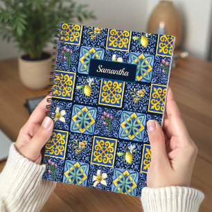 Chic Blue aquamarin sizilianische Zitrusfrüchte Mi Notizbuch