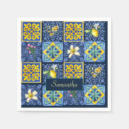 Chic Blue aquamarin sizilianische Zitrusfrüchte Mi Serviette