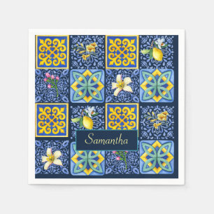 Chic Blue aquamarin sizilianische Zitrusfrüchte Mi Serviette