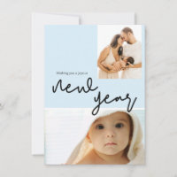 Chic Blue Baby Boy Birth Foto Happy New Year