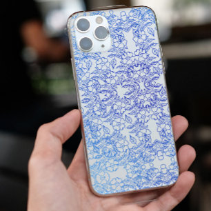 Chic Blue Blume einzigartige ästhetische Swirt-Mus Case-Mate iPhone Hülle