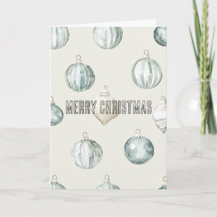Chic Blue Cream Beach Weihnachten Karte