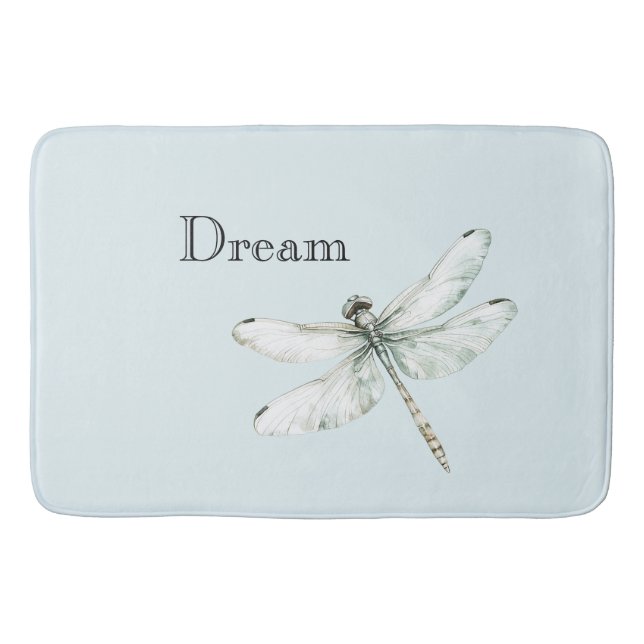 Chic Blue Dragonflies Dream Badematte (Vorderseite)