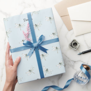 Chic Blue Dragonfly Dream Geschenkpapier